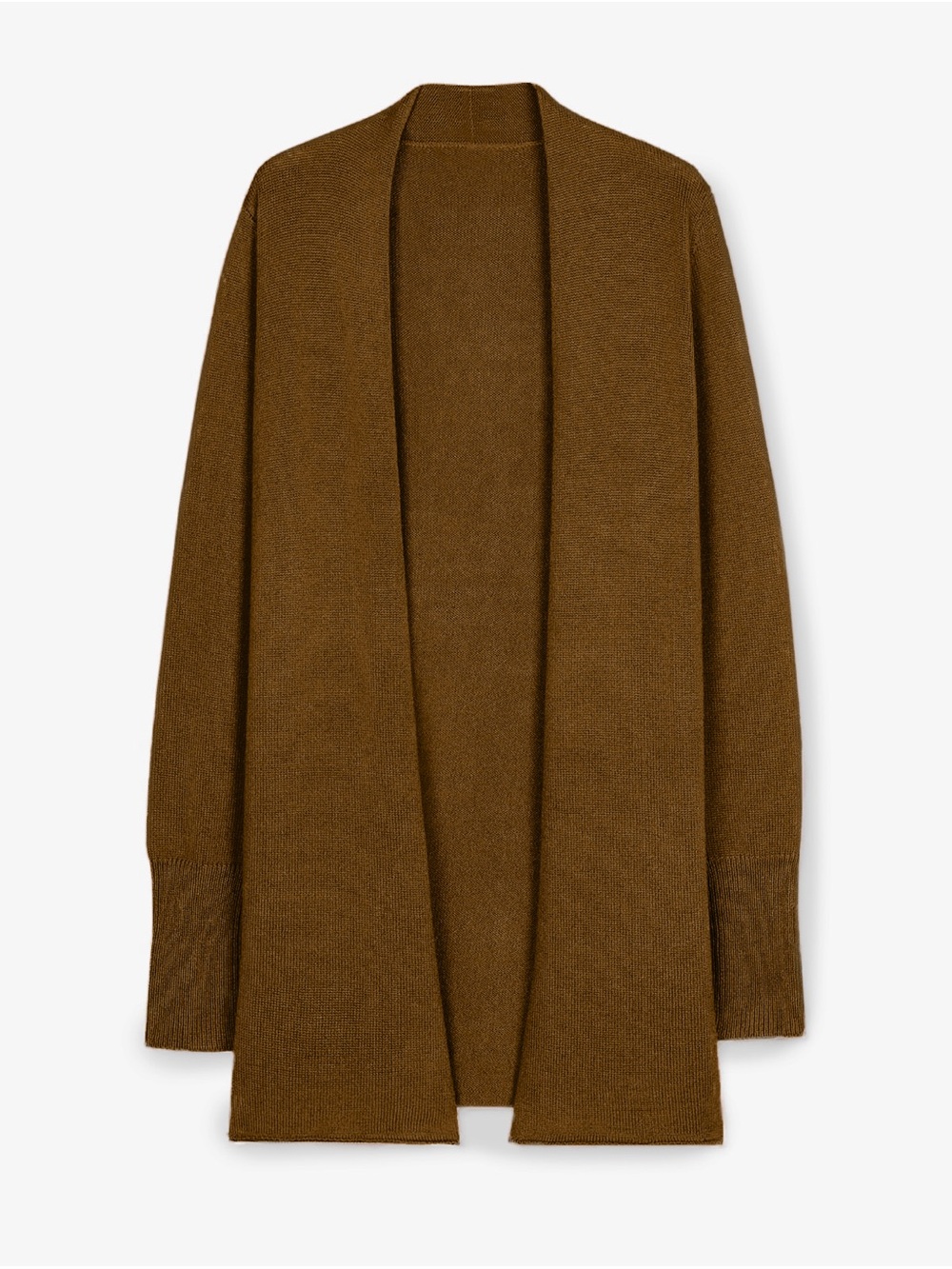 100% Wool  Women's Camel Brown Open-Front Ribbed Cardigan - Anne Klein II size M